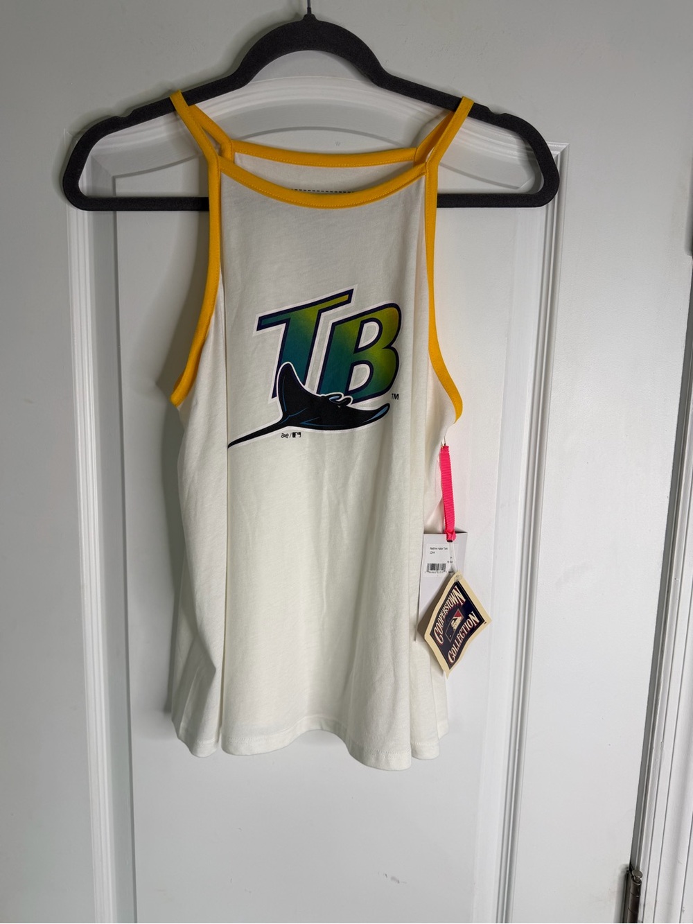 NWT Tampa Bay Devil Rays “Nadine” White High Neck Halter Tank Top. Size M